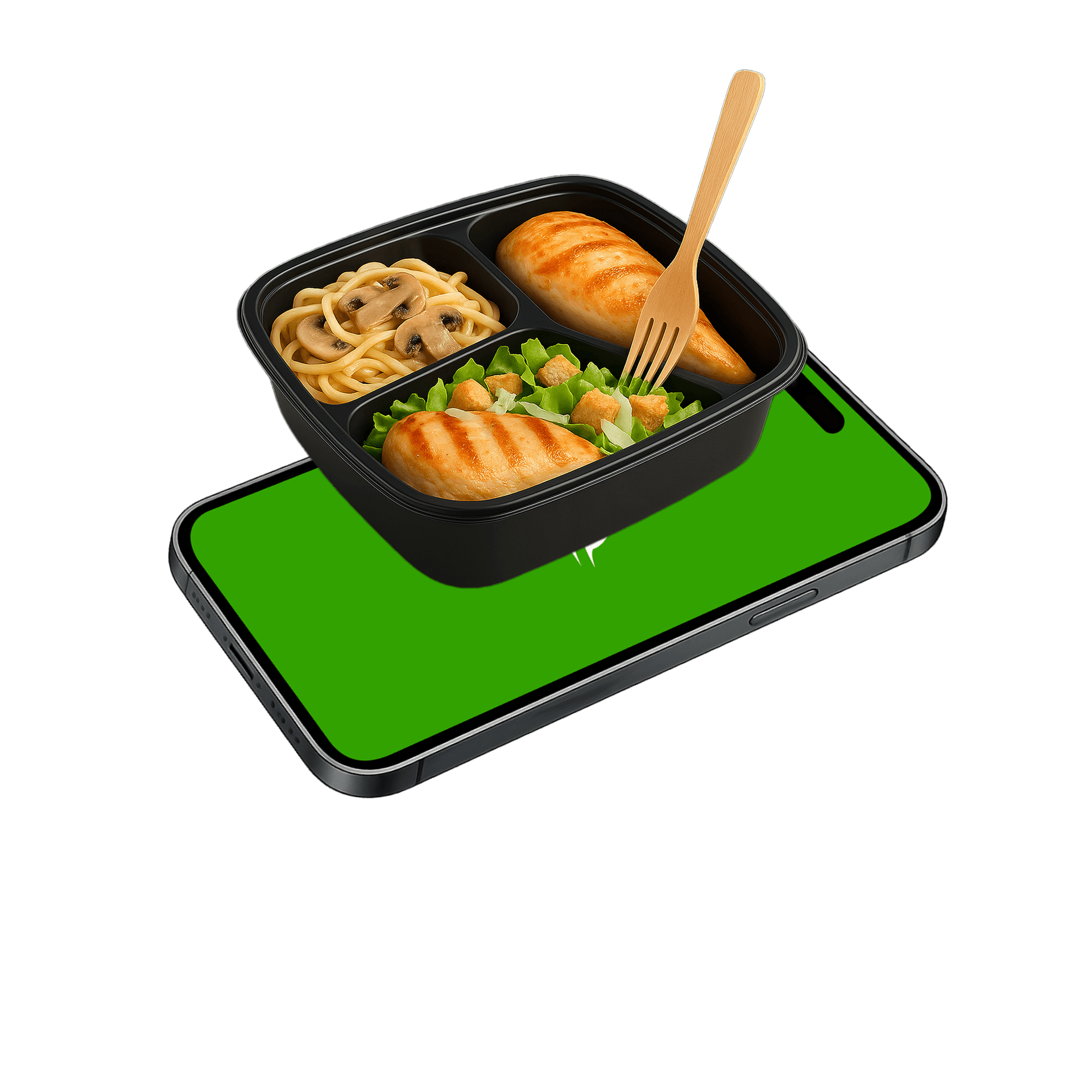 Phone preview with meal